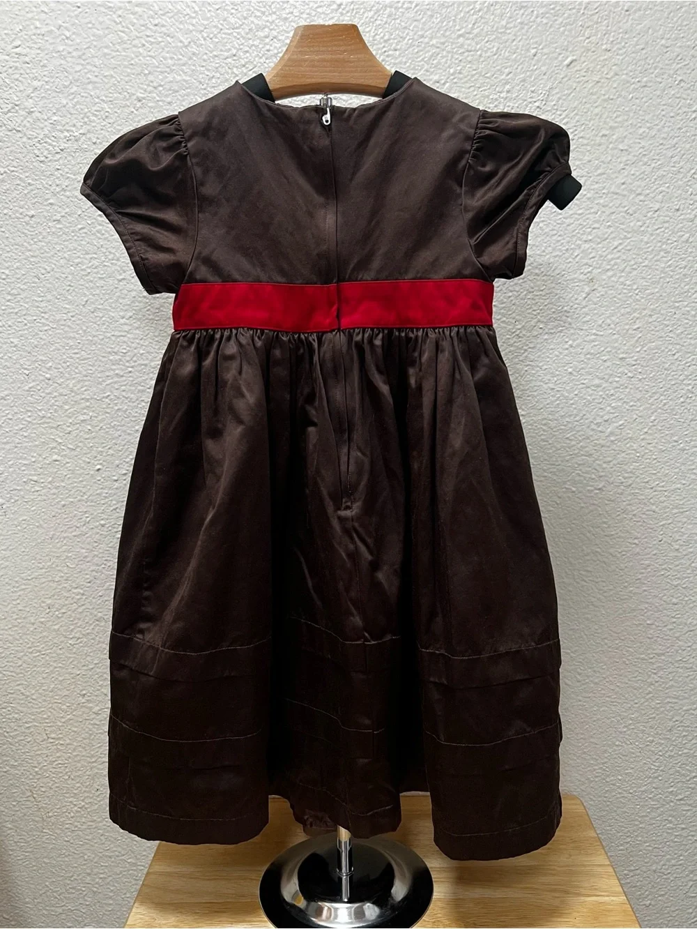 Gymboree Holiday Traditions Chocolate Brown Satin Party Dress 6